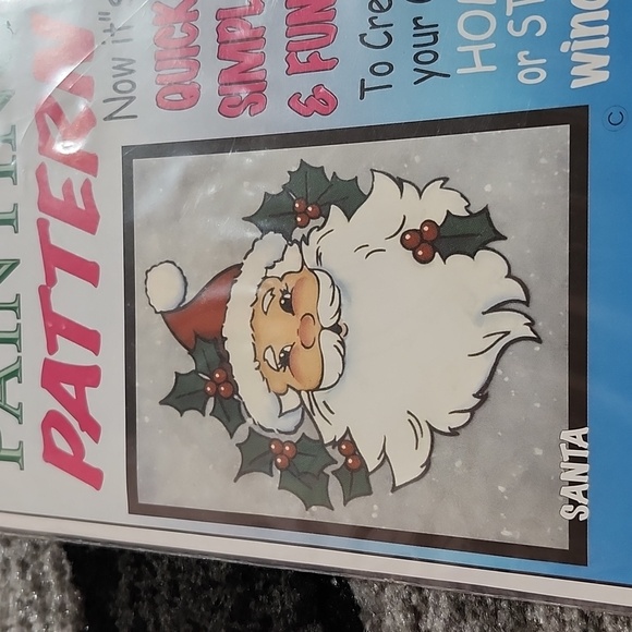 VINTAGE 1998 SANTA WINDOW PAINTING PATTERN HOME BUSINESS DISPLAY 22"X28" - Picture 9 of 11